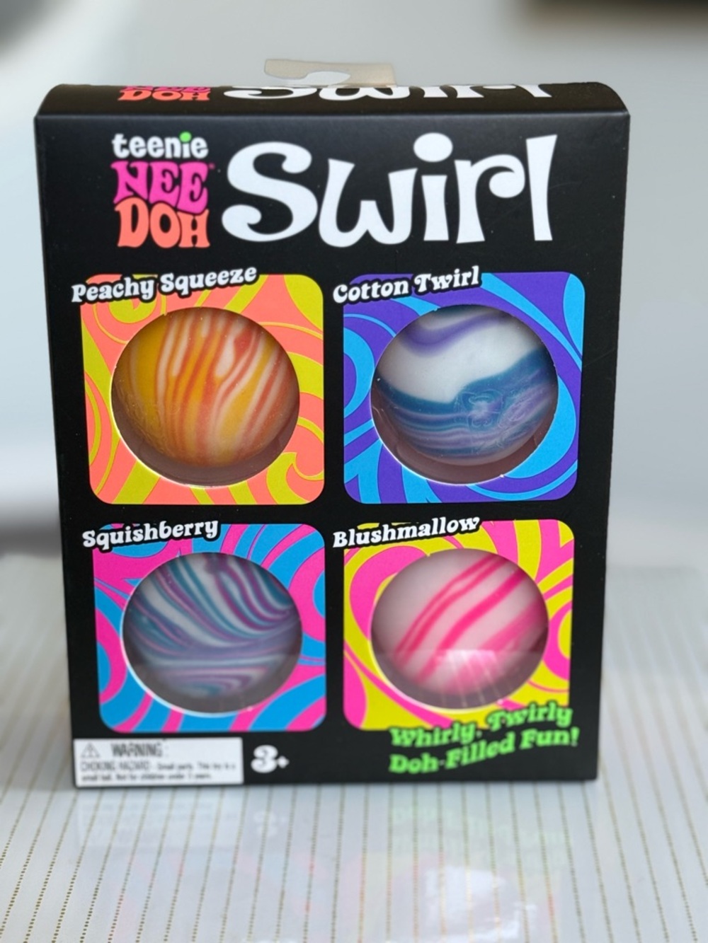 4 Pack NeeDoh Teenie Swirl - AUTHENTIC Schylling Marble Squish Fidget Toy Sensor